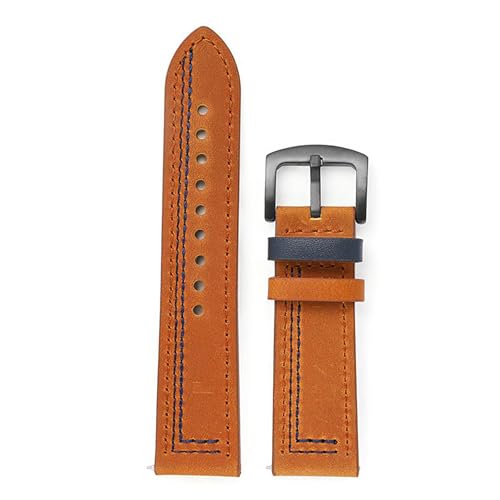 ELLENNE - Universal-Uhrenarmband aus echtem Leder - Herren Damen Unisex Jungen Mädchen 20 mm 22 mm mit Ösen aus Leder B, 22mm, Leder, Kein Edelstein von Ellenne