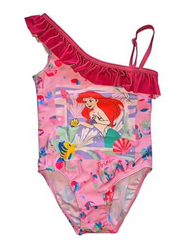 Ellepi Badeanzug für Mädchen Disney Die Meerjungfrau Ariel Meer Pool | Sommer-Kostüm für Mädchen 3-7 Jahre | Offizielle Ariel-Unterwäsche mit farbigem Aufdruck | Urlaub und Freizeit, Rosa, 6 Jahre von Ellepi