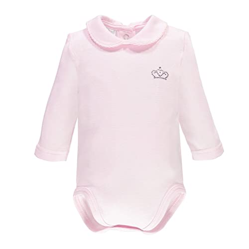 Ellepi Body mit Kragen für Mädchen, langärmlig, warm, Baumwolle, Rosa, 3 Monate von Ellepi