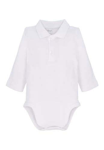 Ellepi Body Polo-Kragen Langarm Warm Baumwolle Neugeborenen Stehkragen Kleinkind Kleinkind Monate Jahre Weiß Creme Grau Rot Blau Hellblau, Weiß, 104 von Ellepi