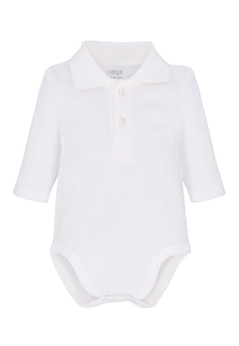 Ellepi Body mit Polokragen mit langen Ärmeln, warm, Baumwolle, Hoher Kragen, Jungen, Monate, Weiß, cremefarben, Rot, Blau, Hellblau, cremeweiß, 0 Monat von Ellepi