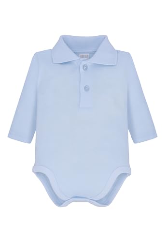 Ellepi Body mit Polokragen mit langen Ärmeln, warm, Baumwolle, Hoher Kragen, Jungen, Monate, Weiß, cremefarben, Rot, Blau, Hellblau, hellblau, 104 von Ellepi