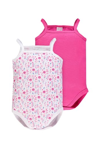 Ellepi Body mit schmaler Schulter Baumwolle Mädchen Packung 2 Stück, fuchsia, 98 von Ellepi