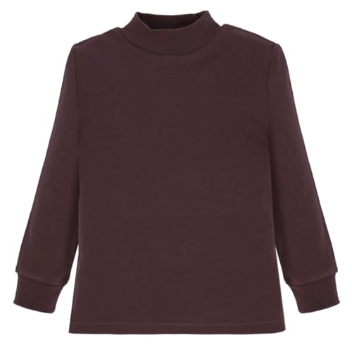 Ellepi Jungen Kinder Maedchen Langarmshirt mädchen Pullover Shirt Rollkragen Rollkragenpullover Weiss schwarz Langarm Tshirt Rolli Longsleeve Pulli unterhemd Rollkragenshirt Junge, Braun, 14 Jahre von Ellepi