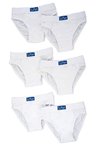 Ellepi Jungen Unterhosen Kinder Slip Unterhose Junge Jungs Unterwaesche Slips unterwäsche Underwear Boys Baumwolle Set Jahre Kleidung (DE/NL/SE/PL, Alter, 7 Jahre, 8 Jahre, Regular, Weiß) von Ellepi