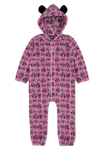 Ellepi Strampler Zip Pyjamas Kind Jahre Fleece Anzug Ganz Disney Minnie Mouse Coral Baby Junge Winter Kinder Kleidung Geschenk Mädchen (DE/NL/SE/PL, Alter, 3 Jahre, Regular, Minnie Fuchsie) von Ellepi
