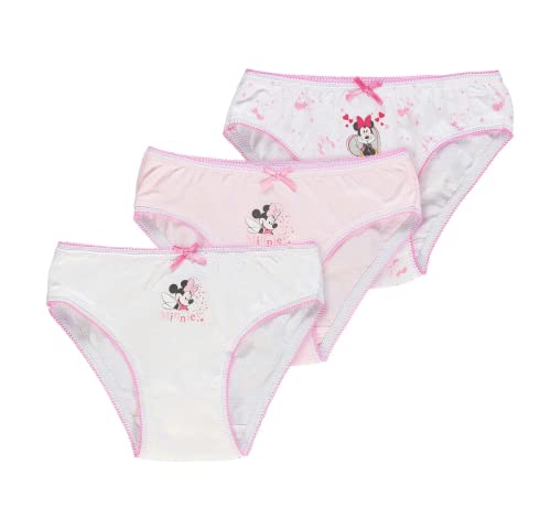 Ellepi Unterhose für Mädchen, Minnie Unterwäsche, Disney, Mädchen, 2, 3, 4, 5, 6, 7, 8, 9, 10, 11, Jahre, Baumwolle, weich, elastisch, Farben Kinder, Geschenk Geburtstag, Minnie Maus, 6-7 Jahre von Ellepi