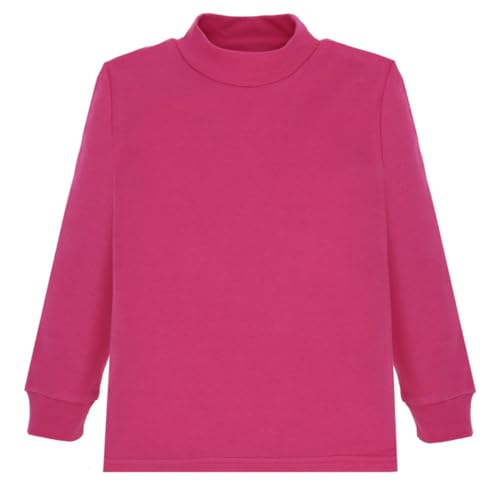 Ellepi jungen kinder maedchen langarmshirt mädchen pullover shirt rollkragen rollkragenpullover weiss schwarz langarm tshirt rolli longsleeve pulli unterhemd rollkragenshirt junge, Fuchsia, 14 Jahre von Ellepi