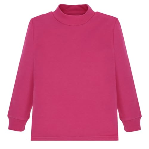 Ellepi jungen kinder maedchen langarmshirt mädchen pullover shirt rollkragen rollkragenpullover weiss schwarz langarm tshirt rolli longsleeve pulli unterhemd rollkragenshirt junge, Fuchsia, 8 Jahre von Ellepi