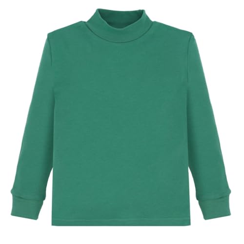 Ellepi jungen kinder maedchen langarmshirt mädchen pullover shirt rollkragen rollkragenpullover weiss schwarz langarm tshirt rolli longsleeve pulli unterhemd rollkragenshirt junge, grün, 6 Jahre von Ellepi
