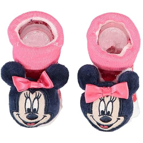 Socken Neugeborene, Disney, Micky Maus, Minnie, Geschenk Monat, Geburt, Baby, Geschenke, Mädchen, Neugeborenes, Junge, Kinder, Babyparty, Baumwolle, Accessoires, Babyschuhe (Minnie Rosa) von Ellepi