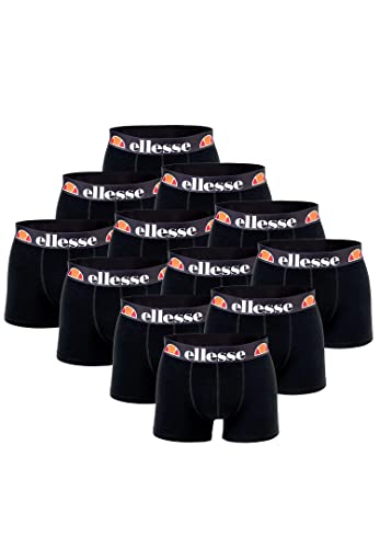 Ellesse Boxershorts Fashion Boxer Herren Trunk Shorts Unterwäsche 12er Pack, Farbe:Black/Black/Black, Bekleidungsgröße:M von Ellesse