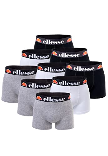 Ellesse Boxershorts Fashion Boxer Herren Trunk Shorts Unterwäsche 9er Pack, Farbe:415 - White/Black/Grey, Bekleidungsgröße:XL von Ellesse