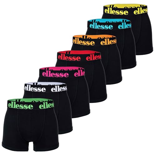 Ellesse Herren Boxer Shorts, 7er Pack - Yema 7 Pack Boxer Shorts, Logo, Cotton Stretch Schwarz/Multi2 M von Ellesse