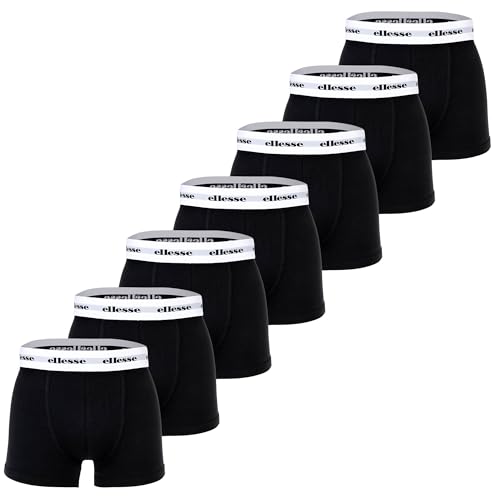 Ellesse Herren Boxer Shorts, 7er Pack - Yema 7 Pack Boxer Shorts, Logo, Cotton Stretch Schwarz 2XL von Ellesse