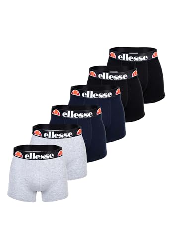 Ellesse Millaro Boxershorts Underwear 6er Pack (DE/NL/SE/PL, Alphanumerisch, M, Regular, Regular, Black/Grey/Navy) von Ellesse