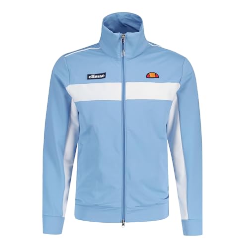 Ellesse Riminali Trainingsjacke Hellblau mit weißen Streifen durchgehender Reißverschluss Sportjacke, hellblau, L Ellesse Riminali Trainingsjacke Hellblau mit weißen Streifen durchgehender Reißverschluss Sportjacke, hellblau, L von Ellesse