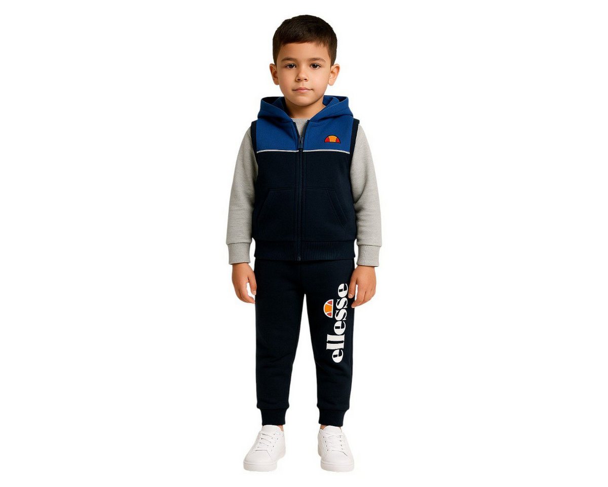 Ellesse Sportanzug Ellesse Jungen Trainingsanzug mit Weste 3 Teile (Junmgen Weste + Sweatshirt + Jogginghose) von Ellesse