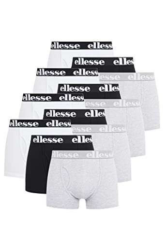 ellesse Boxershorts Fashion Boxer Herren Trunk Shorts Unterwäsche 12er Pack, Farbe:Black/Grey/White, Bekleidungsgröße:XL von Ellesse