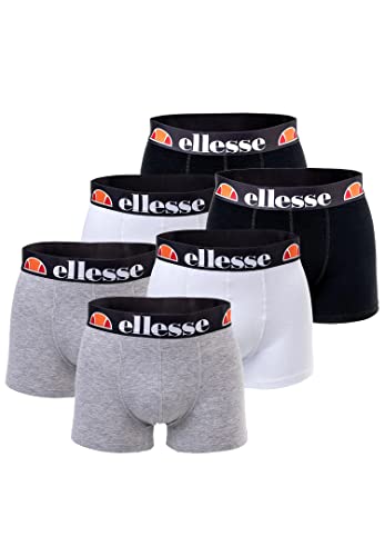 ellesse Boxershorts Fashion Boxer Herren Trunk Shorts Unterwäsche 6er Pack , Farbe:415 - White/Black/Grey, Bekleidungsgröße:L von Ellesse