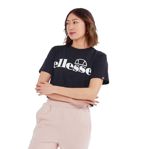 ellesse Damen Silo Cropped Verkürztes T-Shirt, Schwarz, 32 von Ellesse