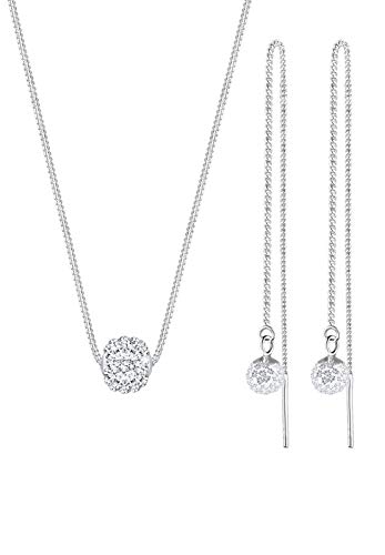 Elli Schmuckset Damen Collier Hänger mit Kristalle in 925 Sterling Silber von Elli