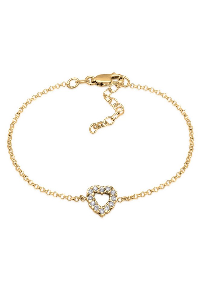 Elli DIAMONDS Armband Herz Lab Grown Diamanten (0.18 ct) 925 Silber (kein Set, 1-tlg), Diamant von Elli DIAMONDS