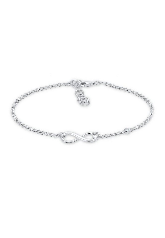 Elli DIAMONDS Armband Infinity Diamant Weiß (0.015 ct) 925 Sterling Silber, Infinity von Elli DIAMONDS