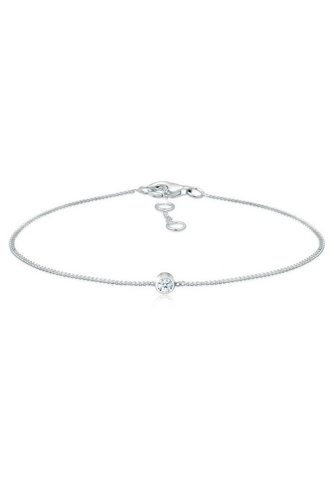 Elli DIAMONDS Armband Solitär Panzerkette Diamant (0.06 ct) 925 Silber von Elli DIAMONDS