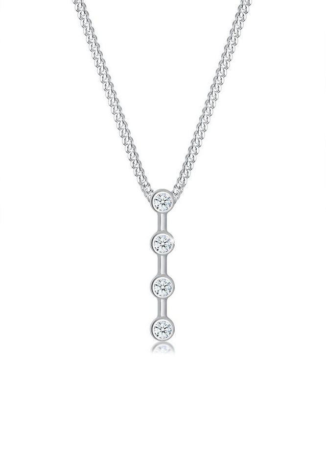Elli DIAMONDS Collierkettchen Diamant Weiß Brillantschliff (0.06ct) 925 Sterling Silber von Elli DIAMONDS