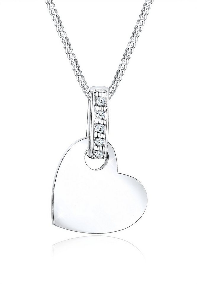 Elli DIAMONDS Collierkettchen Herz Liebe Diamant (0.025 ct) 925 Silber von Elli DIAMONDS