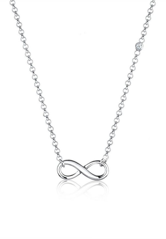 Elli DIAMONDS Collierkettchen Infinity Diamant Brillantschliff (0.015 ct) 925 Sterling Silber von Elli DIAMONDS