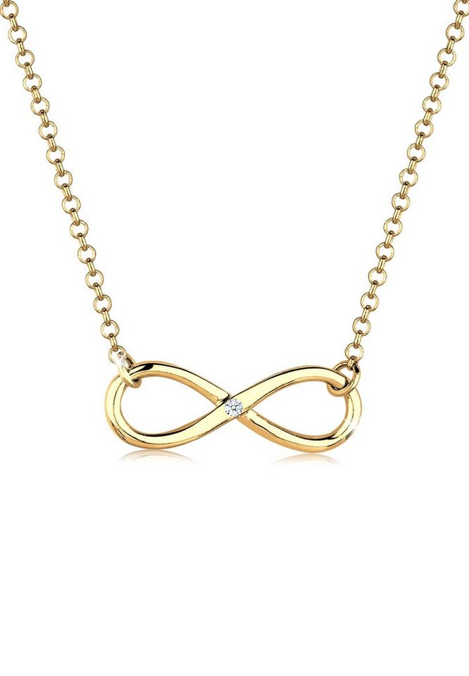 Elli DIAMONDS Collierkettchen Infinity Pure Diamant (0.03 ct) 925 Silber von Elli DIAMONDS
