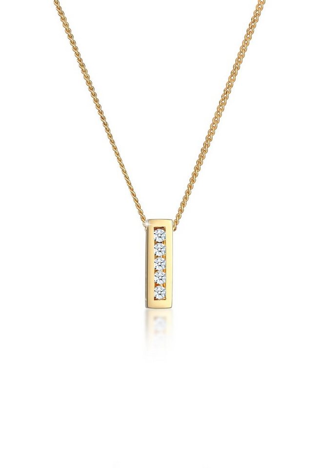 Elli DIAMONDS Collierkettchen Klassisch Elegant Diamant (0.075 ct) 585 Gelbgold von Elli DIAMONDS