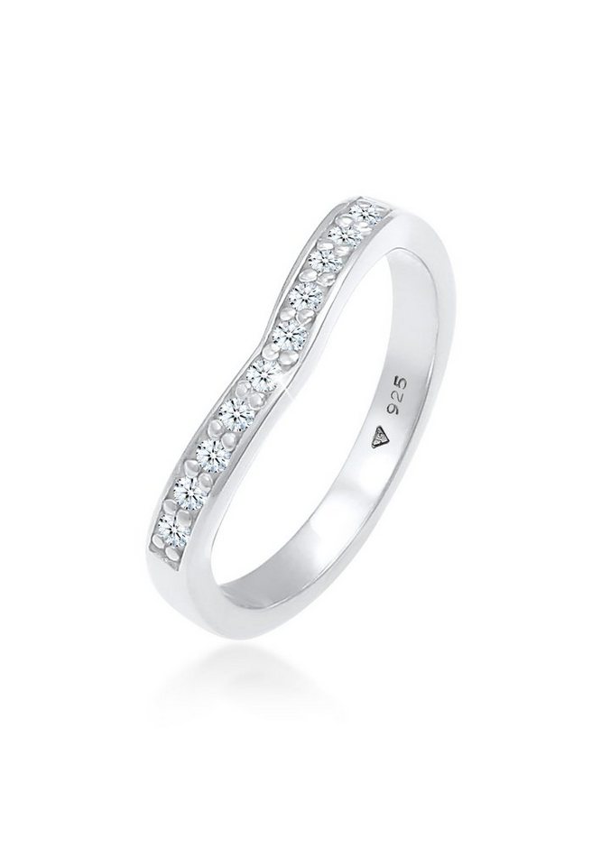 Elli DIAMONDS Diamantring Diamanten (0.15 ct) V-Form Verlobung 925 Silber von Elli DIAMONDS
