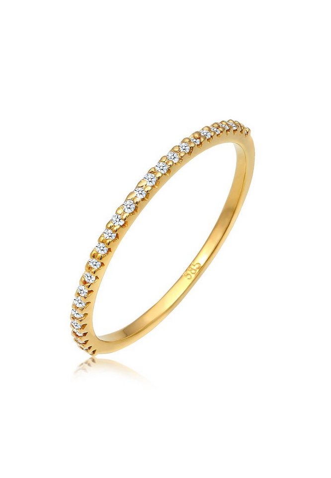 Elli DIAMONDS Diamantring Geo Microsetting Diamant (0.125 ct) 585 Gelbgold von Elli DIAMONDS