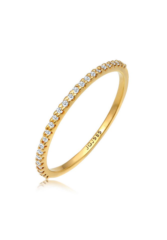 Elli DIAMONDS Diamantring Memoire Diamanten Brillantschliff (0.125 ct) 585 Gelbgold von Elli DIAMONDS
