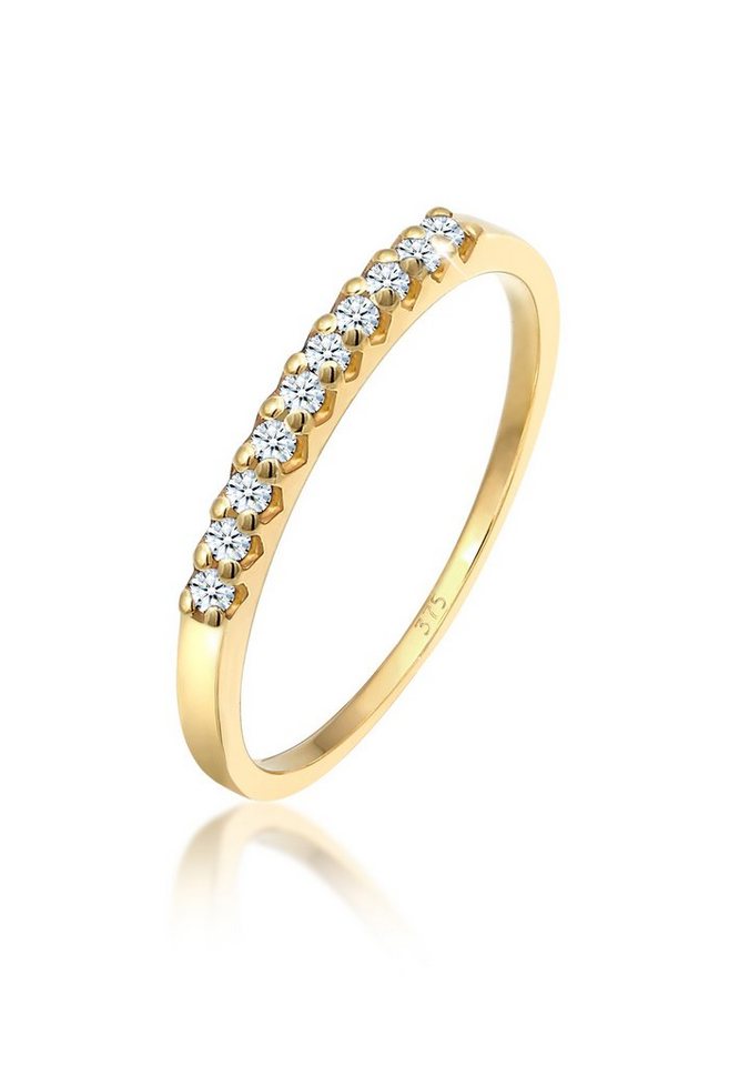 Elli DIAMONDS Diamantring Microsetting Diamant (0.15 ct) 375 Gelbgold, Diamant von Elli DIAMONDS