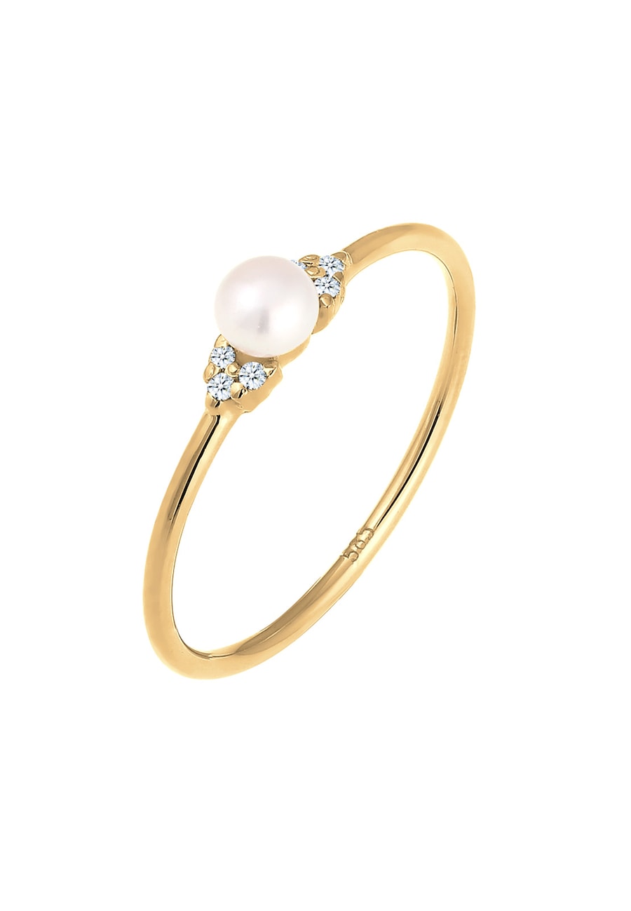 Elli DIAMONDS  Elli DIAMONDS Verlobung Perle Diamant (0.03 ct.) 585 Gelbgold Ring 1.0 pieces von Elli DIAMONDS