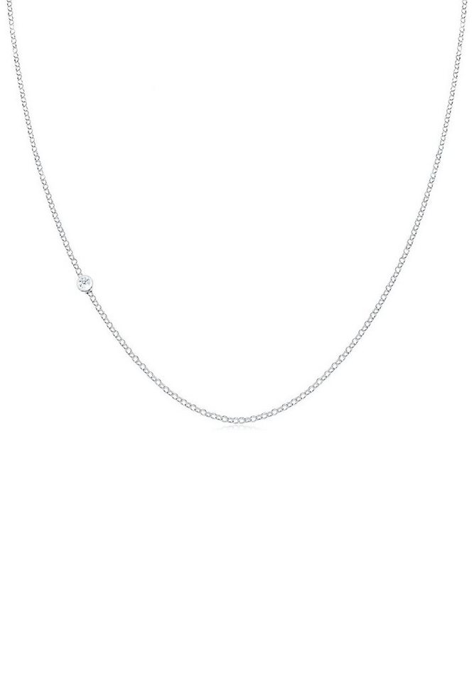 Elli DIAMONDS Kette mit Anhänger Solitär Diamant Weiß Brillantschliff (0,03 ct) 925 Sterling Silber von Elli DIAMONDS