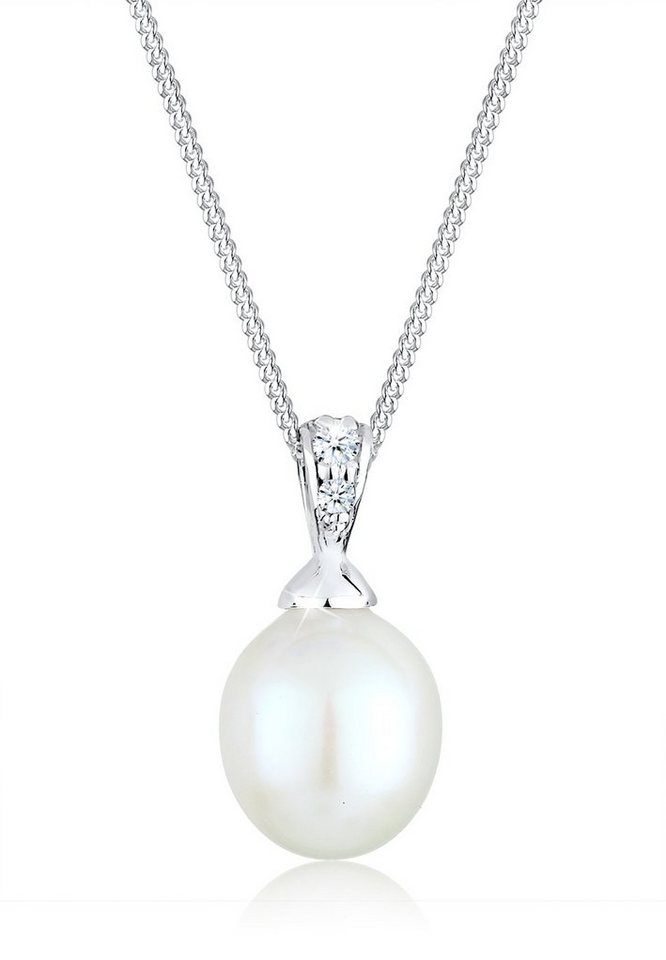 Elli DIAMONDS Kette mit Anhänger Diamant Weiß Brillantschliff (0.04 ct) 925 Sterling Silber von Elli DIAMONDS