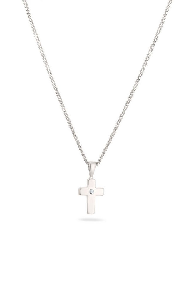 Elli DIAMONDS Kette mit Anhänger Kreuz Diamant Weiß (0.02 ct) 925 Sterling Silber von Elli DIAMONDS