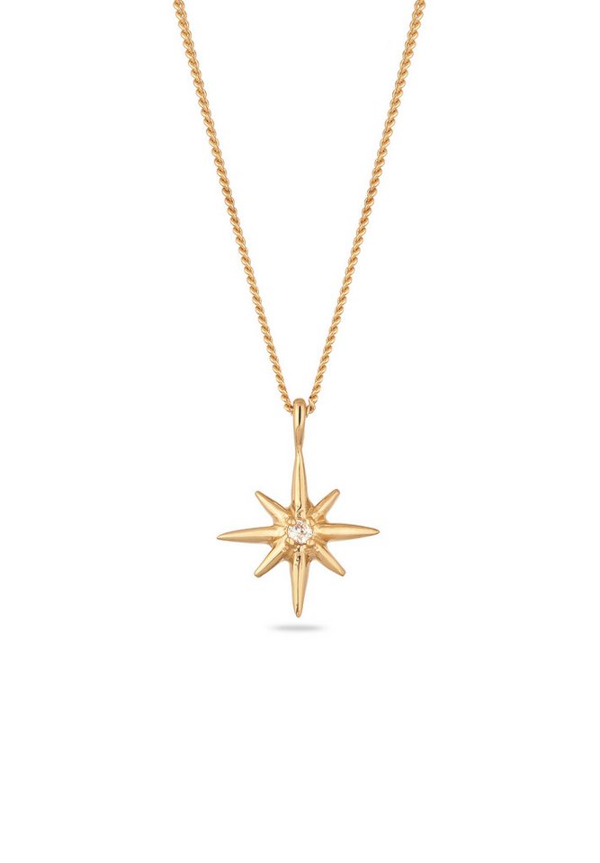 Elli DIAMONDS Kette mit Anhänger Stern mit Laborgezüchteten Diamant (0.035 ct) 925 Sterling Silber von Elli DIAMONDS
