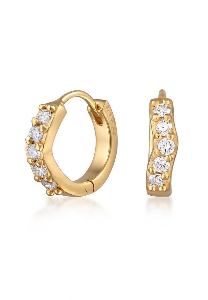 Elli DIAMONDS Paar Creolen Creolen Lab Grown Diamanten (0.07 ct) 925 Silber von Elli DIAMONDS