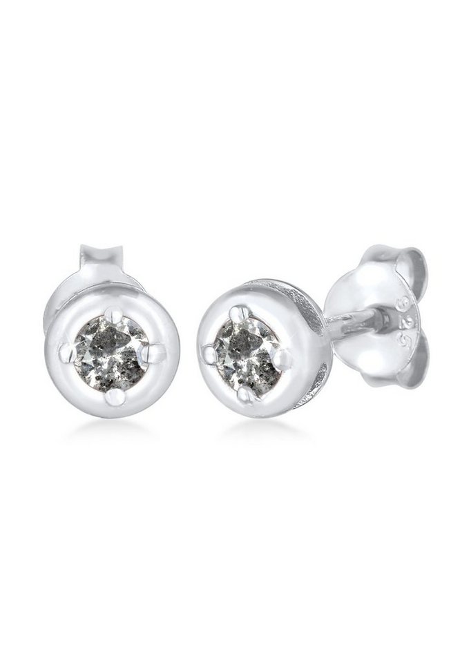 Elli DIAMONDS Paar Ohrstecker Diamant Salt Pepper (0.11 ct) Solitär 925 Silber von Elli DIAMONDS