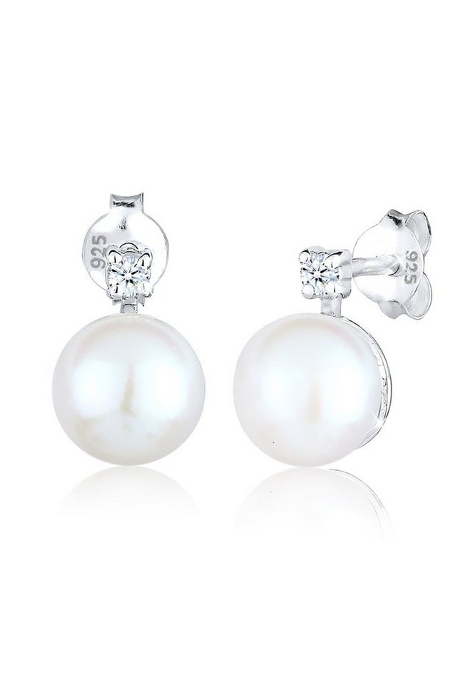 Elli DIAMONDS Paar Ohrstecker Ohrstecker Süßwassserperlen Diamant (0.06 ct) 925 Sterling Silber von Elli DIAMONDS