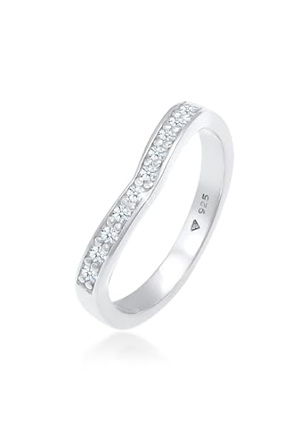 Elli DIAMONDS Ring Damen Verlobung V-Form mit Diamanten (0.15 ct) in 925 Sterling Silber von Elli DIAMONDS