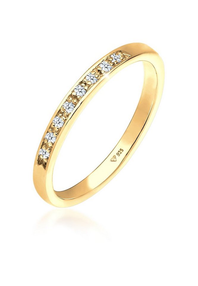 Elli DIAMONDS Verlobungsring Diamant (0.04 ct) Verlobung Beisteckring Silber von Elli DIAMONDS