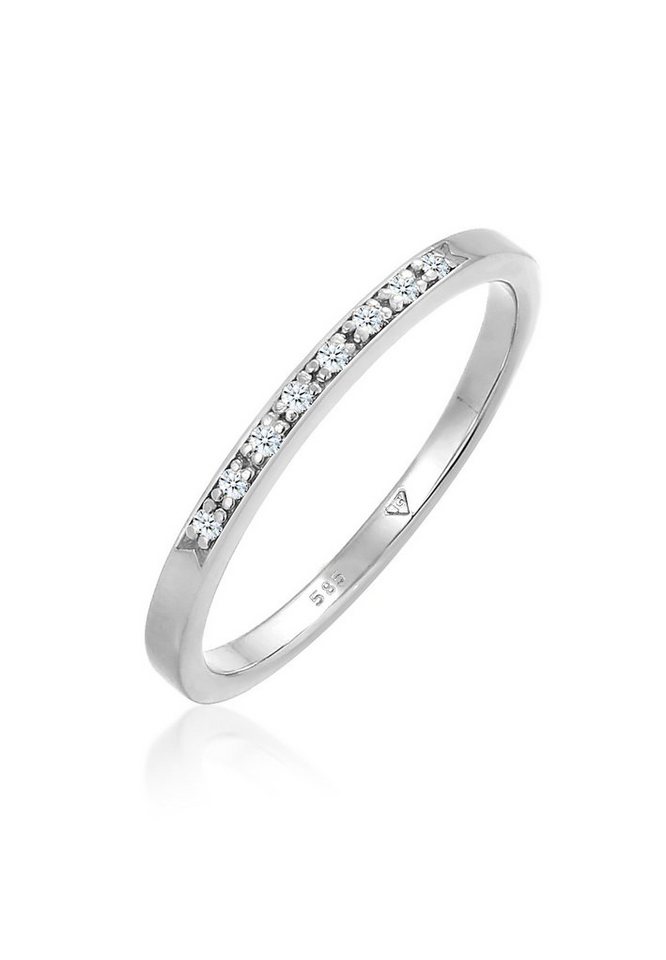 Elli DIAMONDS Verlobungsring Bandring Verlobung Diamant (0.04 ct) 585 Weißgold von Elli DIAMONDS
