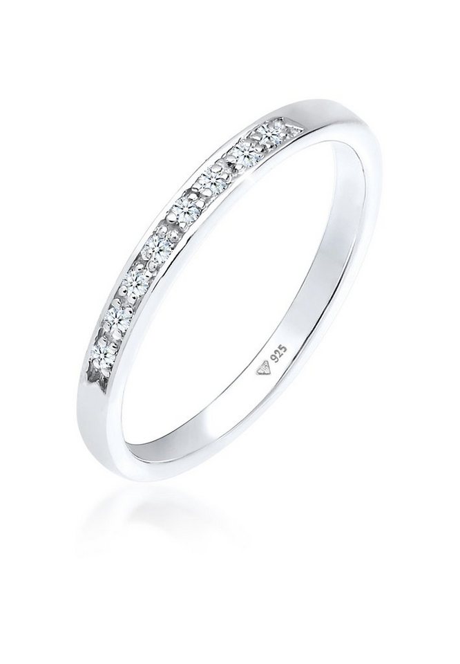 Elli DIAMONDS Verlobungsring Diamant (0.04 ct) Verlobung Beisteckring Silber von Elli DIAMONDS